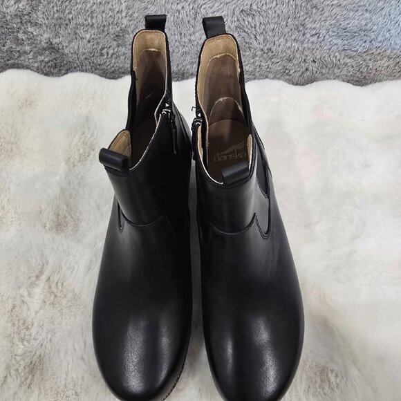 Dansko Shayna Heeled Burnished Calf Leather Boot Women's Sizes NEW  Side Zip - Picture 7 of 8